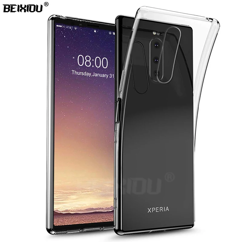 Чехол для sony Xperia 1 TPU Силиконовый прочный прозрачный мягкий чехол 6 5 защитный на