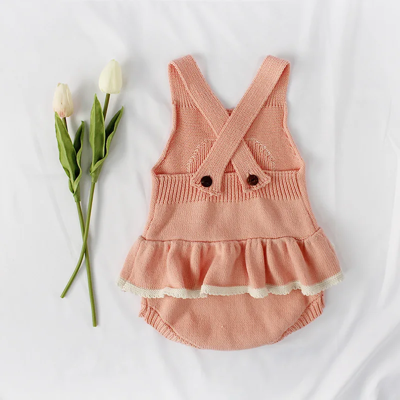 Милый комбинезон для маленьких девочек с оборками/Вязаный | Мать и ребенок