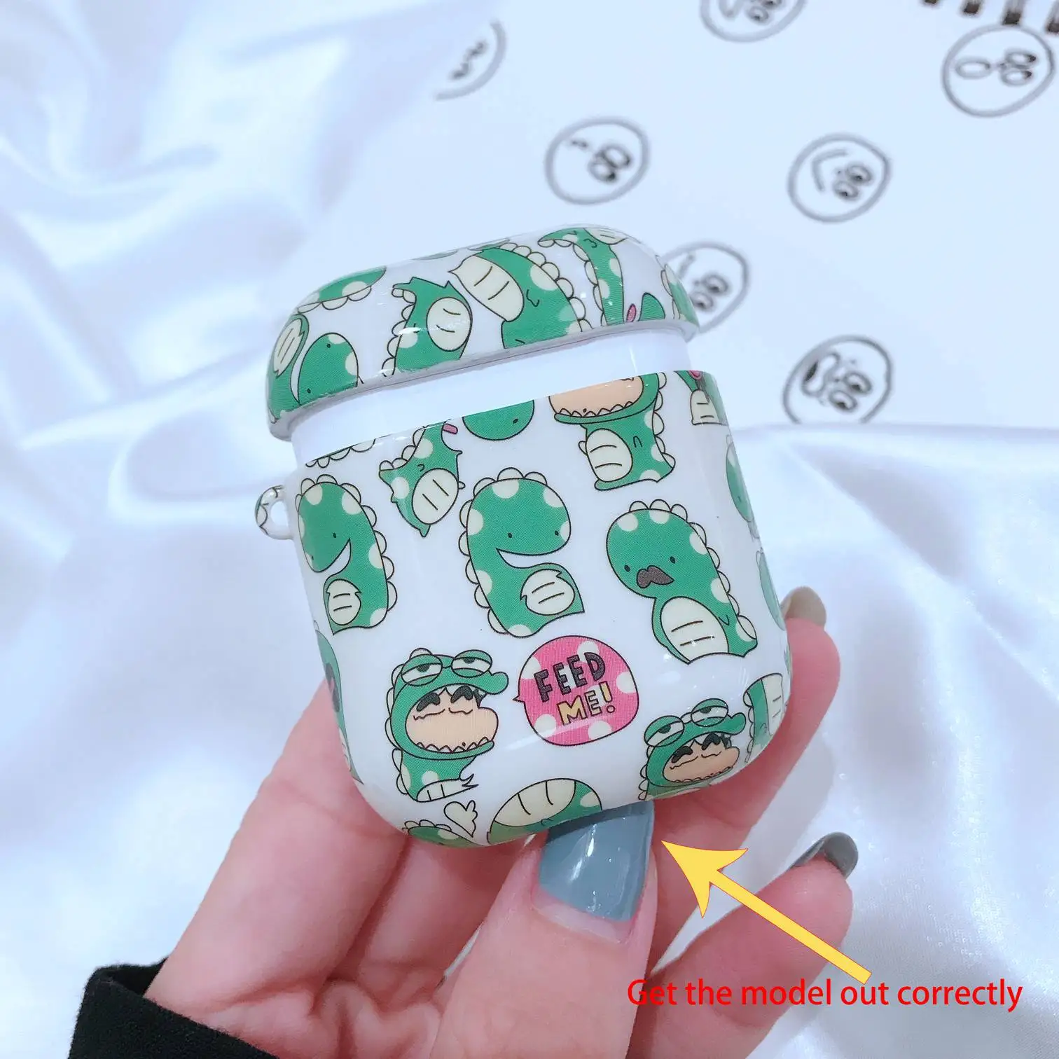 For AirPods 1 2 Case Cute Dinosaur Cartoon Pattern Protective Wireless Bluetooth Earphone for Air Pods Hard Funda Milk | Мобильные