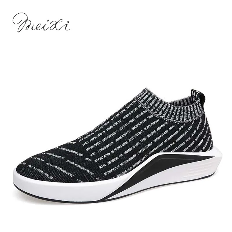 Meixi men's sock flyknitlys running shoes for men summer sneakers male sport man 2017 zapatillas | Спорт и развлечения