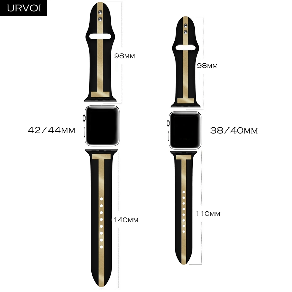 URVOI спортивный ремешок для apple watch series 4 3 2 1 iWatch T печать мягкий силиконовый Сменный