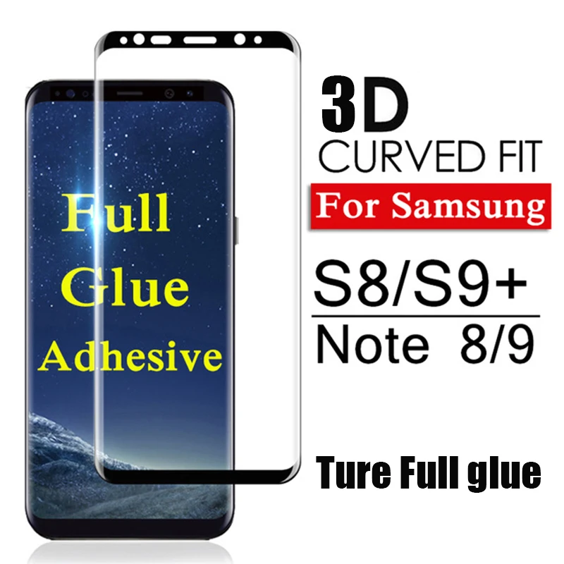 3D изогнутый защитный экран протектор клей на samsung Galaxy S10 S10Plus S8 S8plus S9 S9Plus Полный Клей закаленное стекло