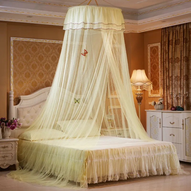 Lace Insect Bed Canopy Netting Princess Mesh Fabric Home Textile Wholesale Bulk Large Elegant Hung Dome Mosquito Nets For Summer |