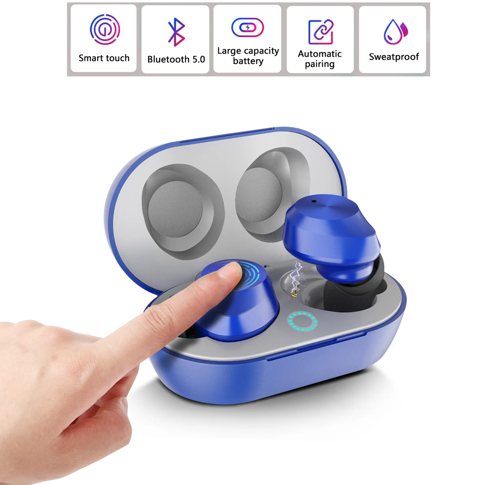 TWS-9 Bluetooth 5,0 настоящие Беспроводные наушники с сенсорным управлением Водонепроницаемые TWS беспроводные наушники bluetooth-гарнитура