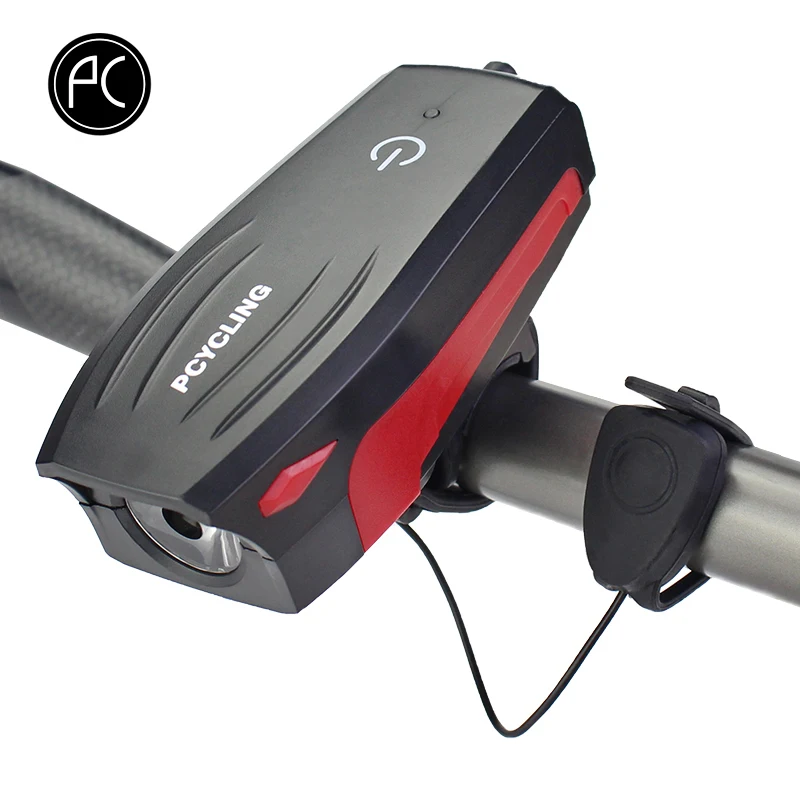 PCycling Bike Light T6 Led with 130 db Bells Front 5 Modes Touch Switch Flashlight Waterproof Headlight MTB Cycling | Спорт и