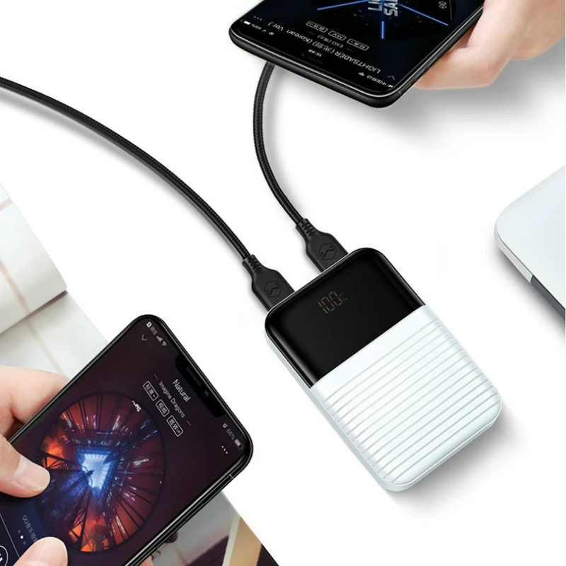 10000 мАч Мини Портативный внешний аккумулятор повербанк 2 USB LED зарядное устройство