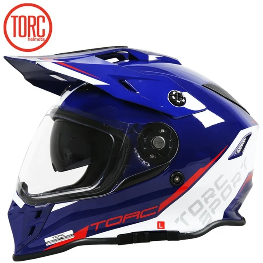 1 шт TORC Full Face DOT ECE Flip Up Racing Off-Road Capacete двойной козырек модульные мото шлемы мотоциклетный шлем - Цвет: blue