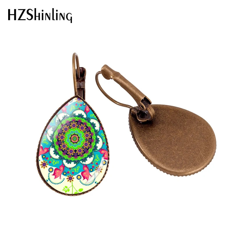 Новинка 2019 серьги мандалы мира художественная живопись серьга в виде клипсы