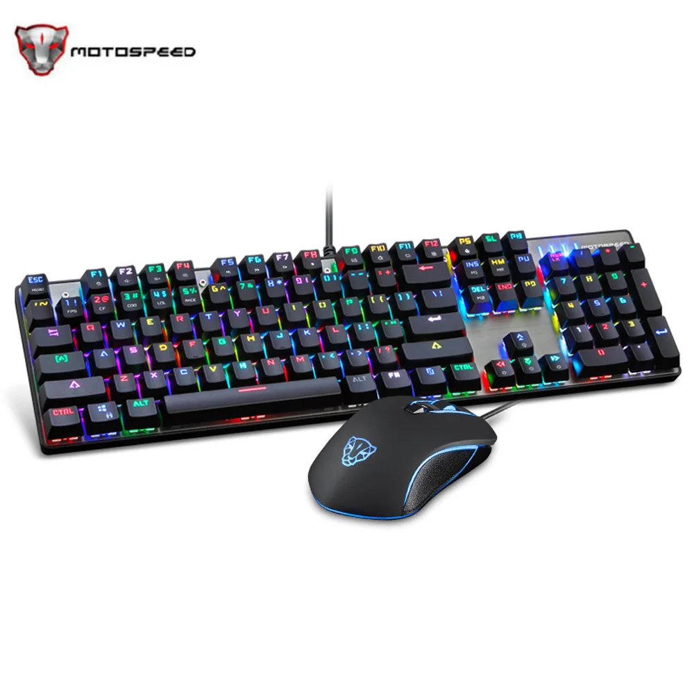 Motospeed CK888 Wried LED Подсветка Игры Механическая клавиатура + регулируемый Точек на