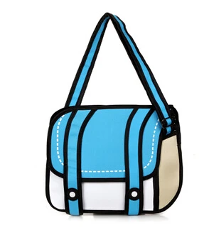 Новая Модная 2D сумка новинка для школы 3D Рисунок мультяшный комикс дамская на