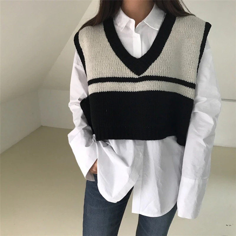 Женский жилет RUGOD в Корейском стиле повседневная трикотажная безрукавка без