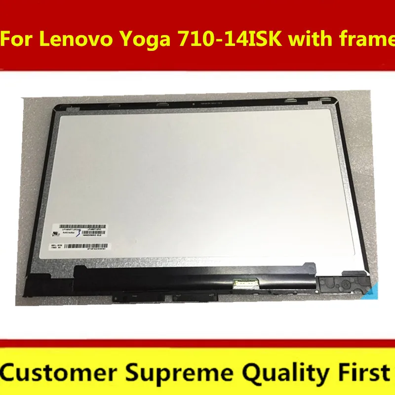 Для lenovo Yoga 710-14ISK 80TY ноутбук ЖК-экран дисплей Сенсорная стеклянная панель дигитайзер сборка Замена+ рамка