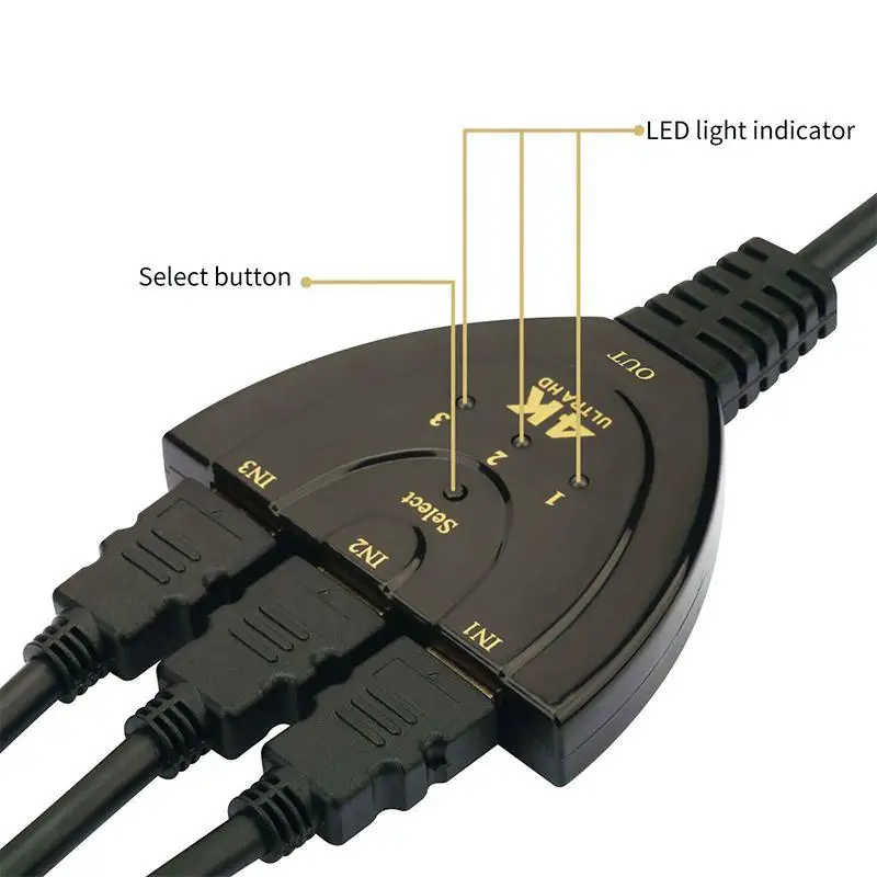 3 Порты и разъёмы совместимому с HDMI переключатель разветвитель кабеля 4K * 2K 2160P