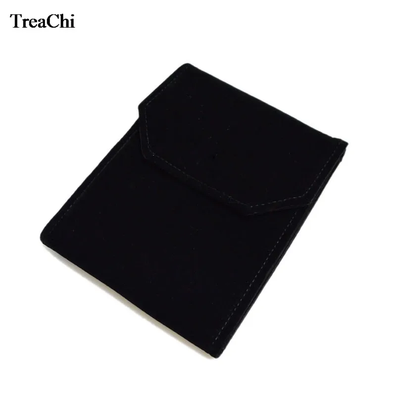 

Portable Velvet Necklace Holder Grey Black Pendant Chain Storage Case Pear Jewelry Organizer Gift Travel Roll Bag 18*22 cm
