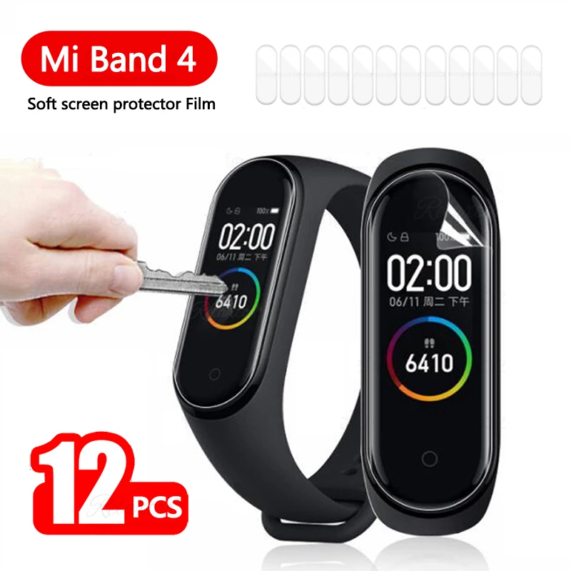 12 шт. защитная пленка для экрана xiaomi mi Band 4 мягкая умного браслета miband не