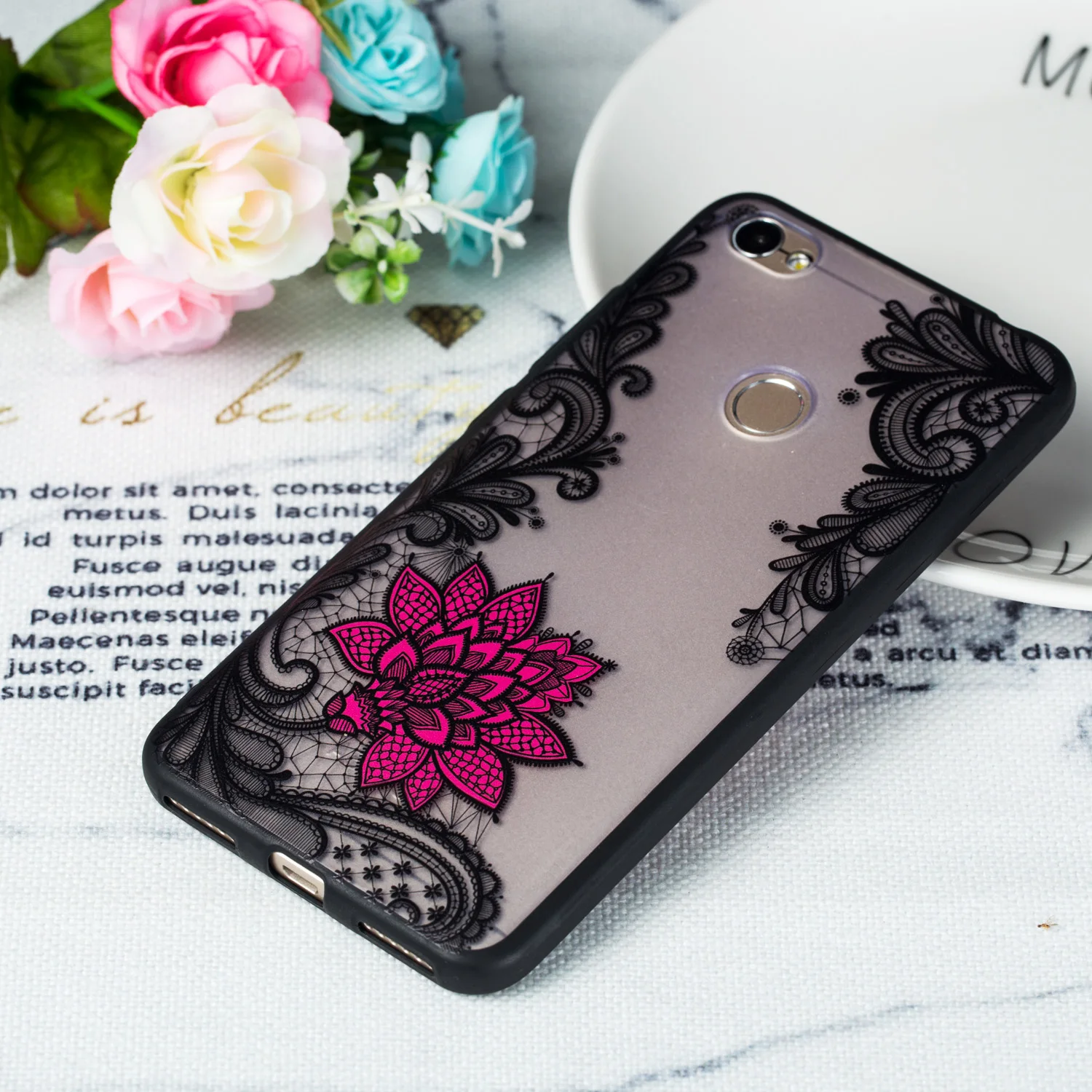 3D женский цветочный чехол для Xiaomi Redmi Примечание 5A рельефный мягкий силиконовый
