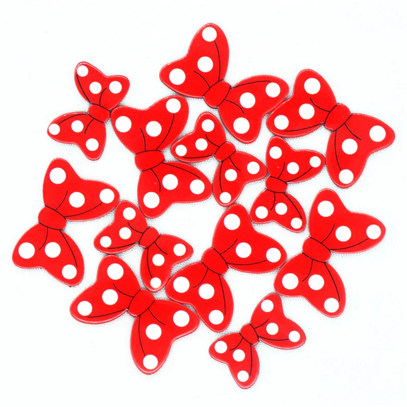 

Red-White Dot Acrylic Planar Bowknot|DIY Jewelry Embellishment Supplies|Hair bow Center Accessories
