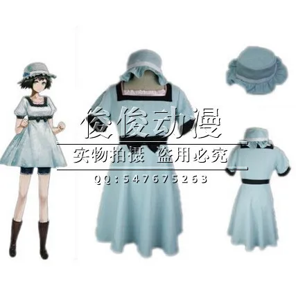 2017 Steins ворота Mayuri Shiina платье + шляпа Косплей Костюм на заказ любой размер|cosplay