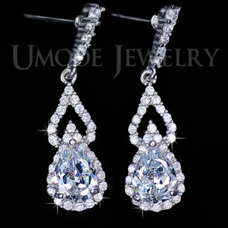 UMODE Элегантные уникальные серьги в форме капли с AAA+ кадмиевым цирконием UE0086|brand