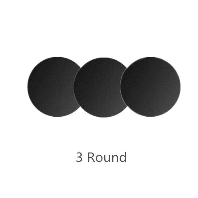 3Round Металлическая пластина, Магнитная подставка для мобильного телефона, универсальная запасная металлическая пластина, комплект с клеем для iphone x, магнитный автомобильный держатель для телефона - Цвет: 3Round
