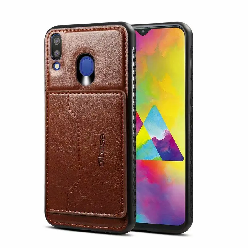 JIATEXIN ТПУ бампер чехол для Samsung Galaxy M20 PU кожаный M10 магнитный держатель с кармашком