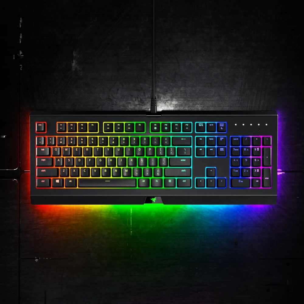 Игровая мембранная клавиатура razer Cynosa Chroma с RGB подсветкой, клавиатура для игры, полностью программируемые клавиши, 104 клавиш, защита от проливания