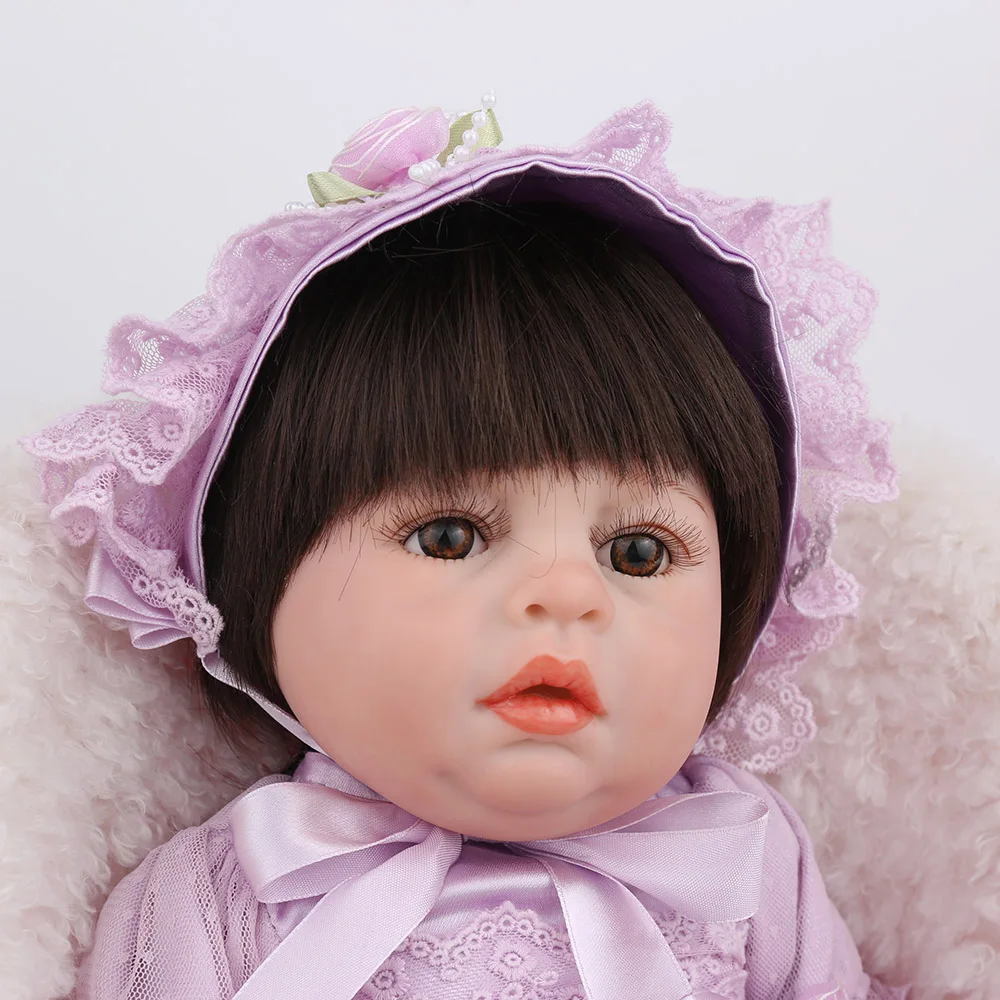 Reborn Baby Doll игрушки для девочек 47 см полностью виниловые реалистичные фиолетовые