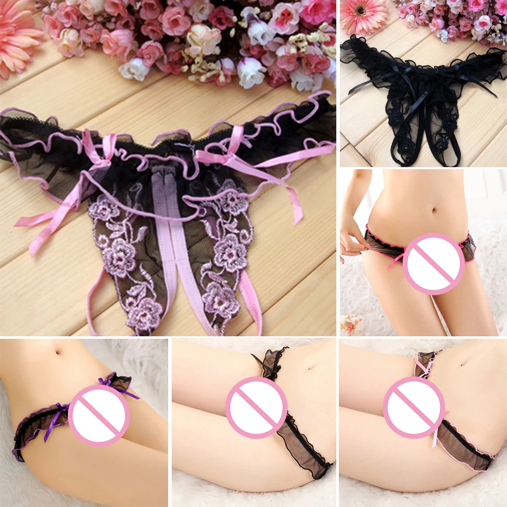 Сексуальное женское нижнее белье сексуальные стринги с открытой промежностью