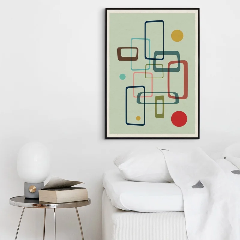 Mid Century Modern 05 геометрический ретро минималистский художественный плакат домашний