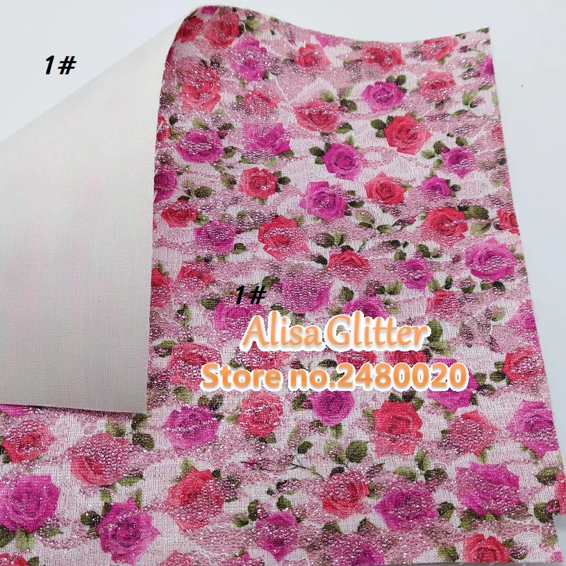 3 шт 21X29cm печатная розовая блестящая кружевная ткань искусственная синтетическая