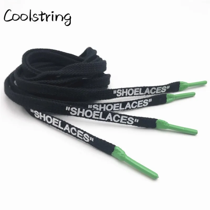 Coolstring двусторонняя печать на конце шнурков OW The Ten Shoe Lace с силиконовой для кроссовок ботинки с застежкой-молнией логотип
