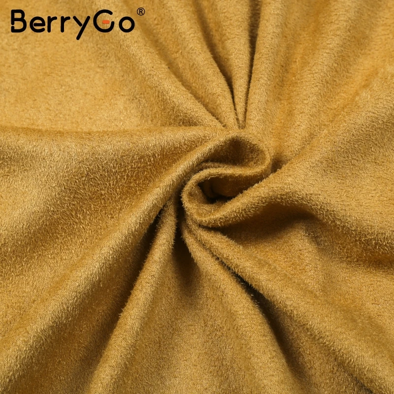 BerryGo сексуальное платье с открытыми плечами с открытой спиной и рюшами женское замшевое облегающее короткое платье осень зима Элегантные Платья vestidos de festa