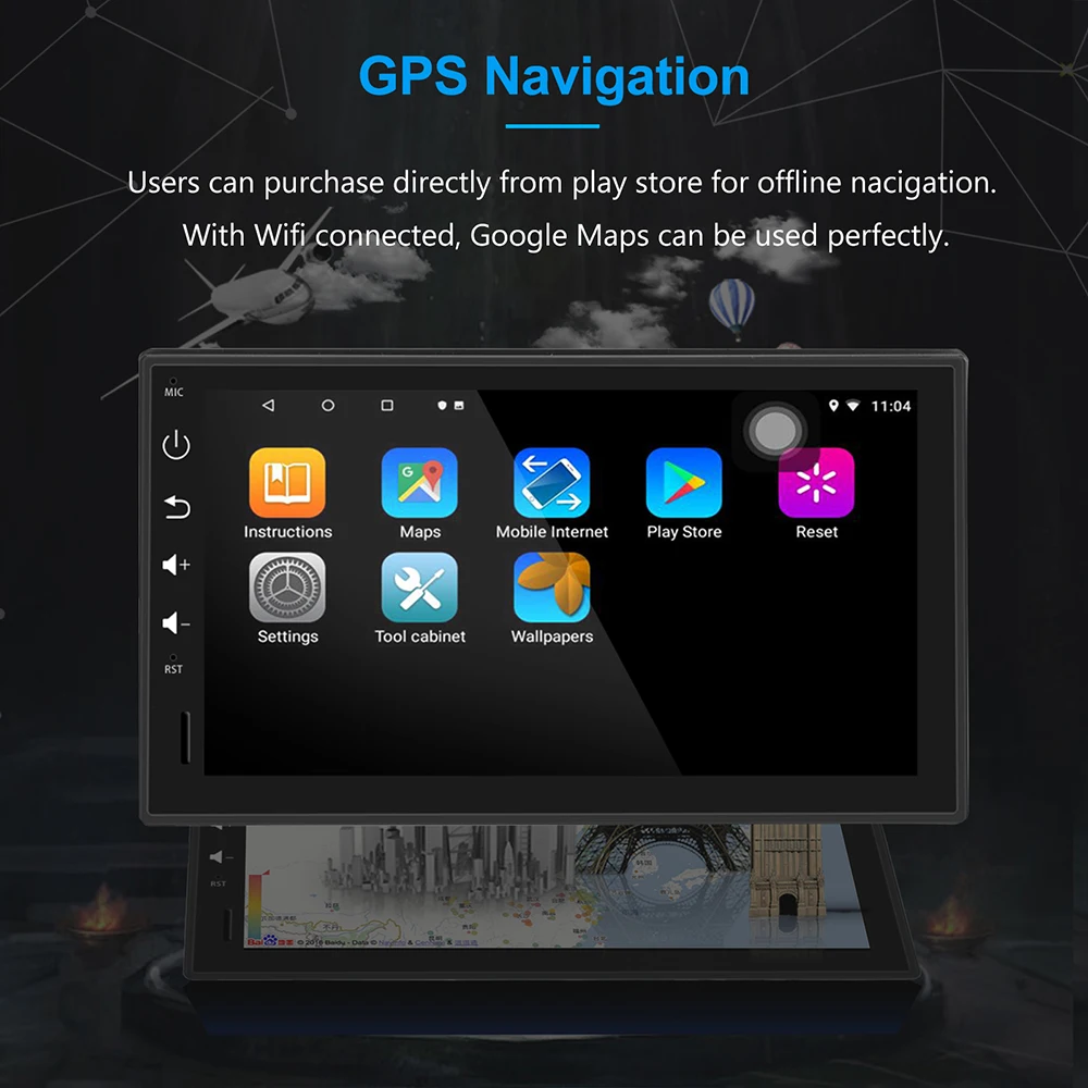 Новинка 2G+ 32G 1Din Android 8,1 Восьмиядерный " автомобильный Радио Стерео gps Bluetooth 1080P Аудио Радио RDS для Nissan Toyota Volkswagen