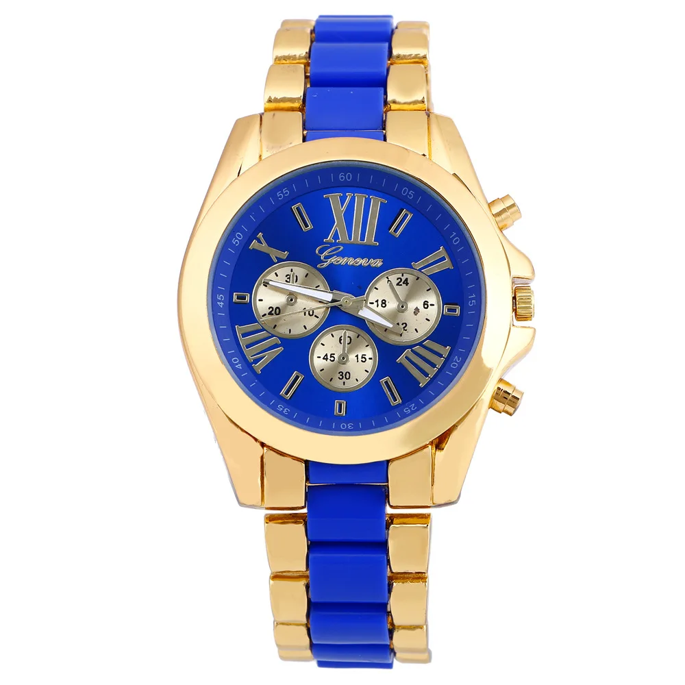 

2022 Hot Sales Gold Blue Stainless Steel Watches Women Top Brand Geneva Luxury Clock Female Dress Watch Ladies Casual Wristwatch