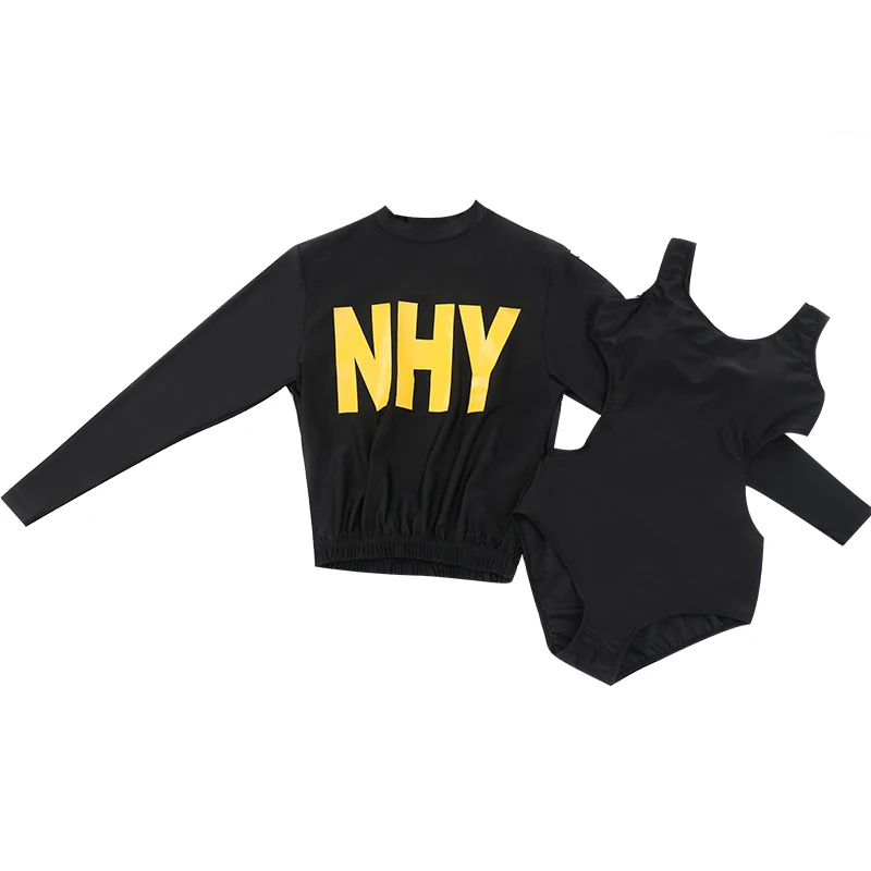 Rhyme леди из двух частей с длинным рукавом rashguard женский купальник Бразильский