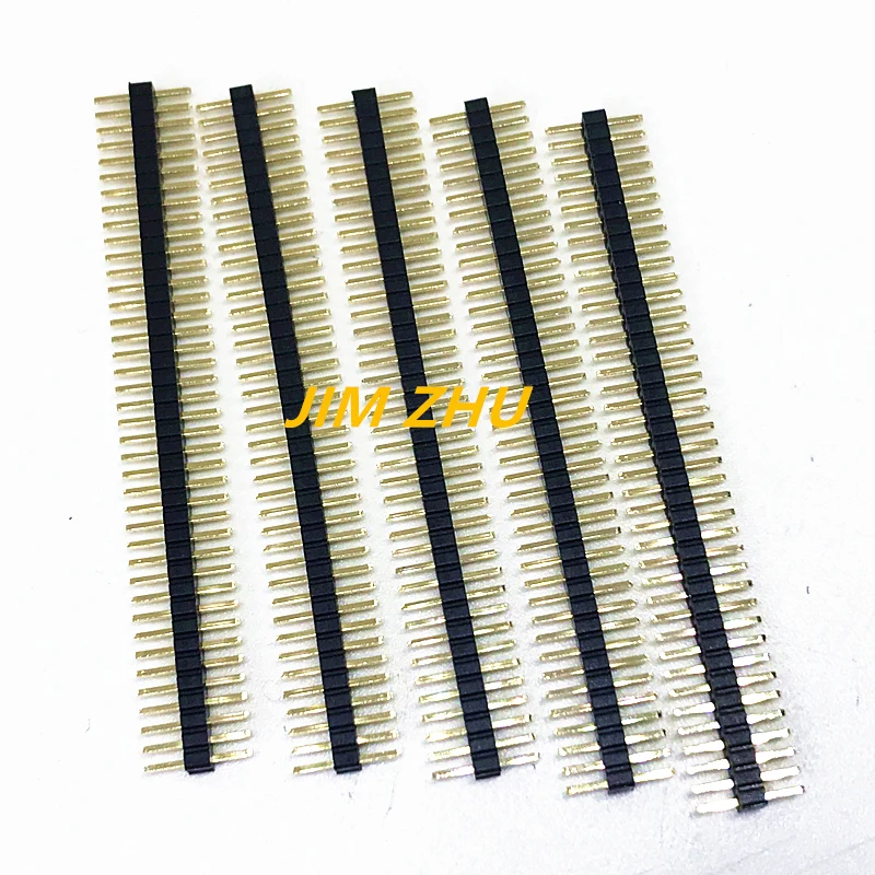 5Pcs 5 шт./10 шт. ROHS позолоченная Медь 1*40 P 40 контактов 1,27 мм Однорядный прямой штыревой разъем для PCB - Цвет: 5Pcs