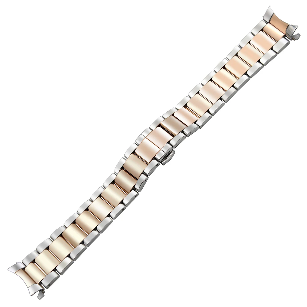 

Stainless Steel Watchband Curved End Strap for Seiko Men Women Watch Band Wrist Belt Bracelet Silver Gold 16mm 18mm 20mm 22mm