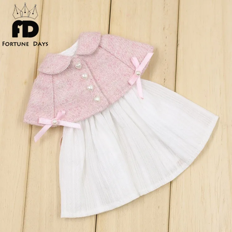 Blyth joint doll icy licca body розовый сладкий плащ и белое платье
