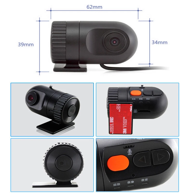 Автомобильный мини DVR детектор HD 720P DVR камера для Dasaita Android стерео видеорегистратор Цифровой видеорегистратор