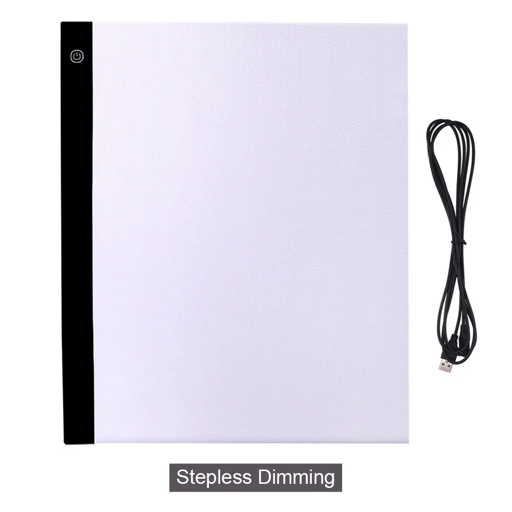 Stepless Dimming CHIPAL A3 цифровой графический планшет для рисования, художественная живопись, графическая копировальная плата, Электронный USB письменный стол, светодиодный светильник, коробка - Цвет: Stepless Dimming