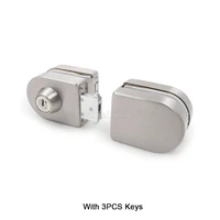 1pcs stainless steel frameless glass door locks for 10 12mm thickness glass door with 3pcs keys jf1769