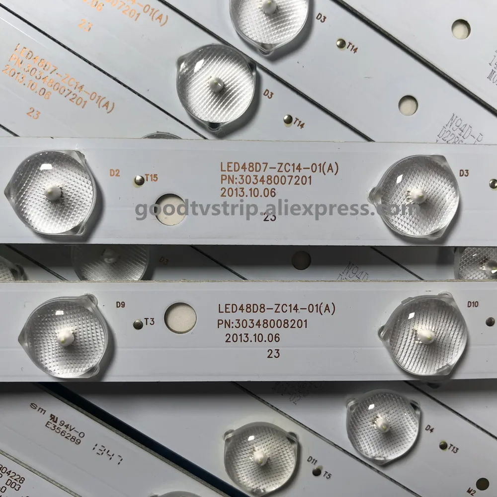 10 шт./лот для Hai er LE48F3000W/LED48U3300 ЖК-дисплей подсветка LED48D8/LED48D7-ZC14-01 100% новый | Лампы и