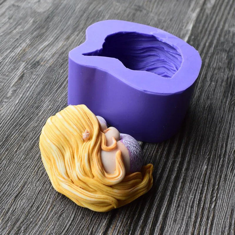 Silicone 3D Mermaid Cake Decoration Handmade Soap Ccandle Aaroma Stone Mold Tools SQ17208 | Дом и сад