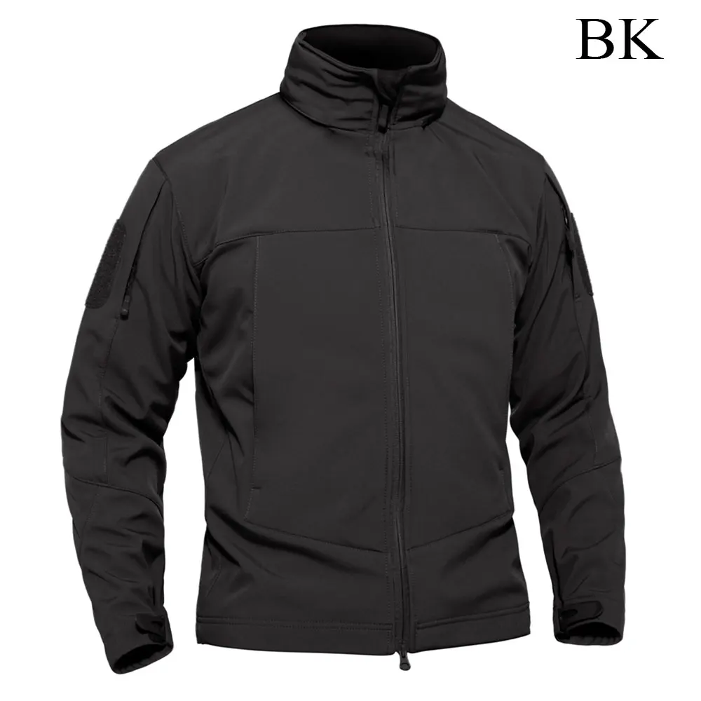 SINAIRSOFT камуфляжная Мужская куртка, пальто, военная тактическая куртка, зимняя водонепроницаемая мягкая оболочка, куртки, ветровка, одежда для охоты - Цвет: BK