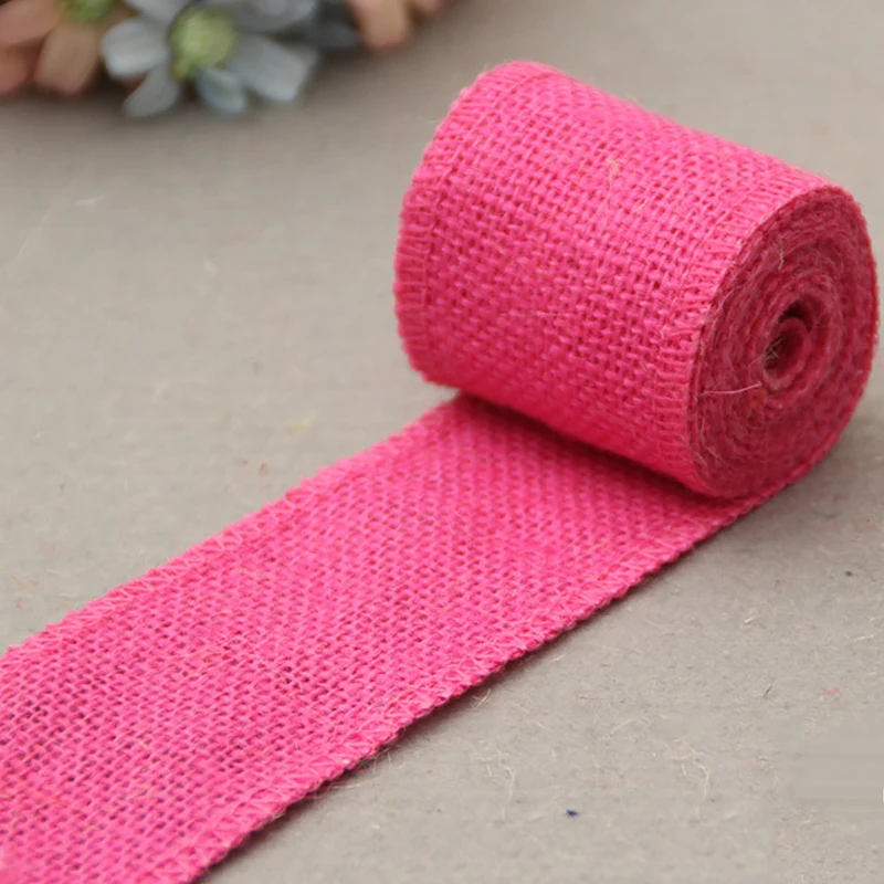 6cm Wide Jute Cloth Roll Colorful DIY Handmade Wedding Party Supplies Crafts Linen Volume Burlap Ribbon Apparel Sewing | Дом и сад