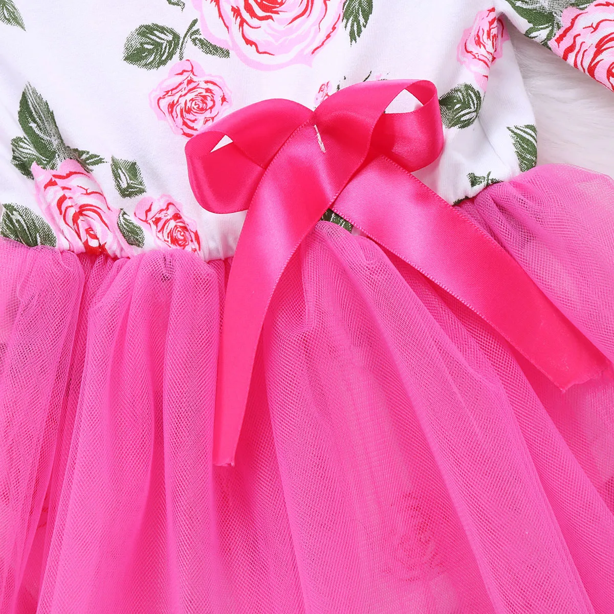 Милое Платье для новорожденных девочек с длинным рукавом Тюлевое кружевное