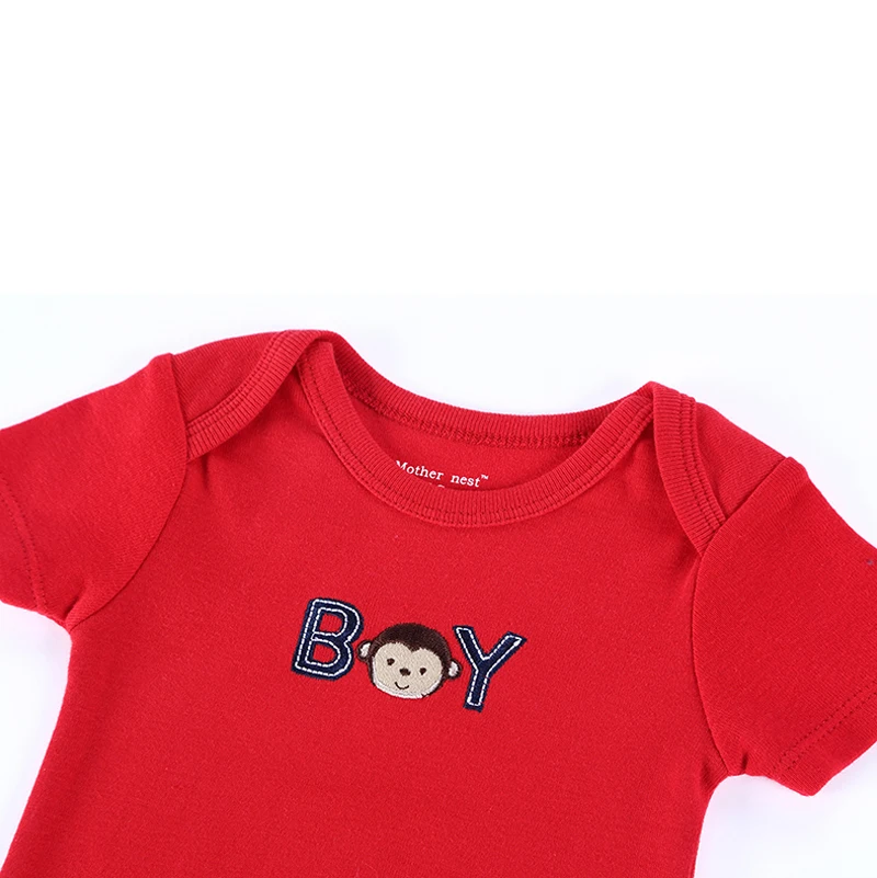 новорожденных девочек мальчиков одежда короткий рукав младенца трико лето шаржа
