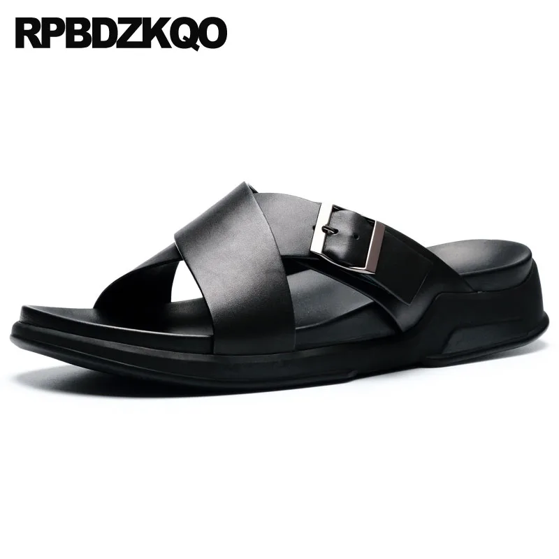 Шлепанцы мужские водонепроницаемые дизайнерские сандалии из натуральной кожи