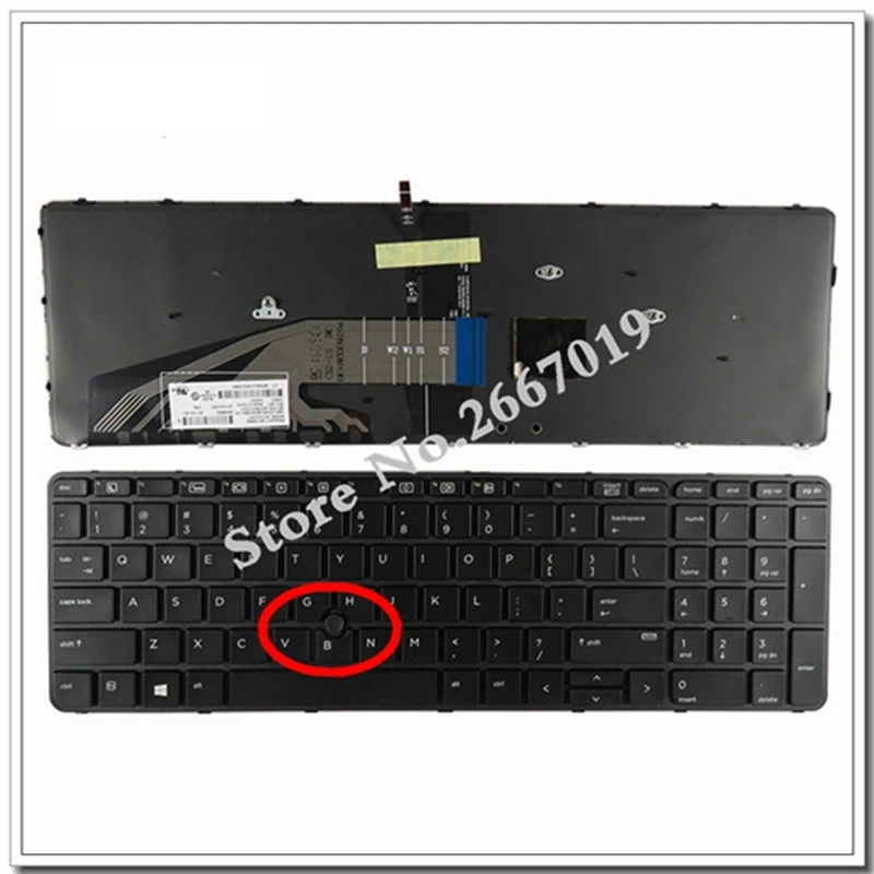 Новая английская клавиатура для HP Probook 650 G2 655 ноутбука с подсветкой и указателем |