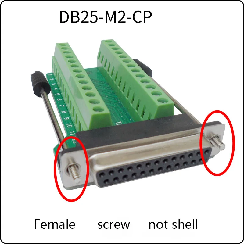 DB25 plug пайки Разъем 25 pin параллельный порт DR25 терминал доска - Цвет: Female  screw